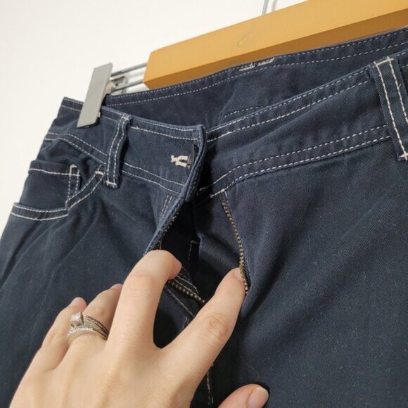 Style  Co Women's Navy Blue Comfy Soft Jean Cotton-Blend Wide Leg Pants Size 6 - Picture 5 of 11